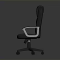 Modern Black Leather Office Chair With Ergonomic Design And Swivel Wheels