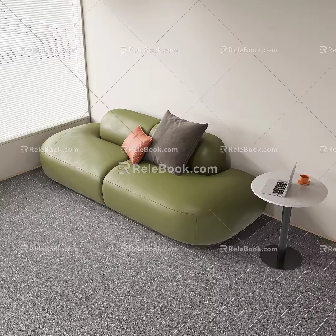 Simple Double Sofa Corner Sofa Corner U-shaped Sofa 3d model