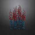Vibrant Red Flowers With Blue Stems In Dense Cluster For Home Decoration