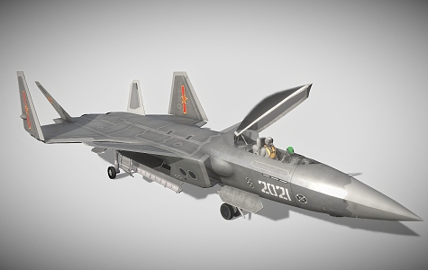 Stealth fighter J-20 fighter folding wing fighter 3d model