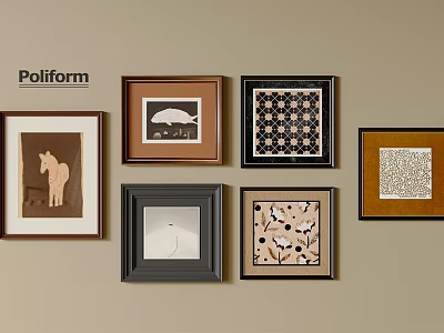 Poliform Photo Wall With Various Frames And Art Prints Home Decor 3d model
