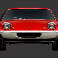 Red Classic Sports Car With Retro Design And Sleek White Accent Body