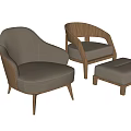 Modern Sofa Chair Casual Sofa Chair Lazy Recliner Footstool Single Sofa 3d model