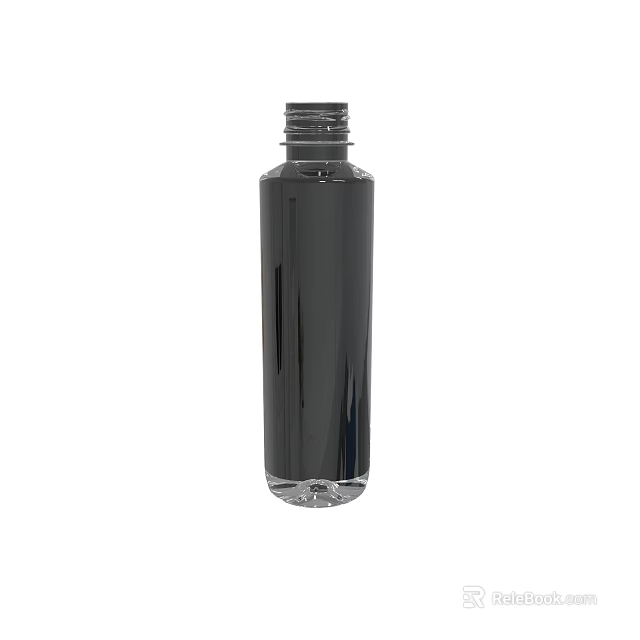 Sleek Black Transparent Plastic Bottle With Clear Base And Screw Cap 3d model 