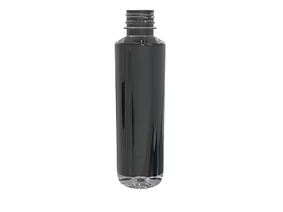 Sleek Black Transparent Plastic Bottle With Clear Base And Screw Cap 3d model