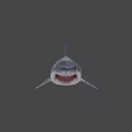 Low Poly Shark 3D Model Featuring Geometric Design And Open Mouth