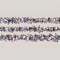 Diverse Group of People With Various Poses and Different Outfits Standing in Rows