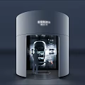 Smart Glass Exhibition Hall With Cylindrical Structure Featuring Car Display And Modern Interior Design