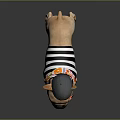 French Bulldog Wearing Striped Shirt With Patterned Bow And Flower Hat