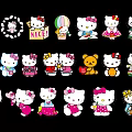 Wall Decorated with Hello Kitty Characters in Various Poses Balloon Gift Box And Nice Sign