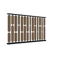 Vertical Wooden Feather Shaped Slats With Black Frame Decorative Screen 3d model