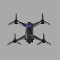Modern Drone With Four Rotors Blue Accents And Advanced Camera Design