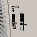 Smart door lock fingerprint lock door handle 3d model