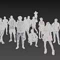 Modern Characters Realistic Characters Scanning Characters Static Characters Scene Material Men Women Foreigners Background Characters 3d model