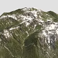 Scenic Garden Landscape With Snowy Peaks And Lush Green Mountain Slopes