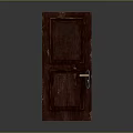 Vintage Wooden Door With Carved Patterns Panel Design And Metal Handle