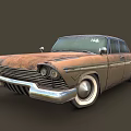 Rusty Vintage Classic Car With Chrome Front Details And Weathered Body Exterior