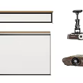 Modern projection curtain projector combination 3d model