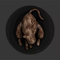 Detailed Monkey Sculpture Sitting On Black Base With Red Face And Brown Fur