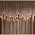 Modern background wall wood grain grid wall panel 3d model