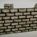 Moss Covered Stone Wall Blocks With Textured Surfaces And Stacked Segments 3d model