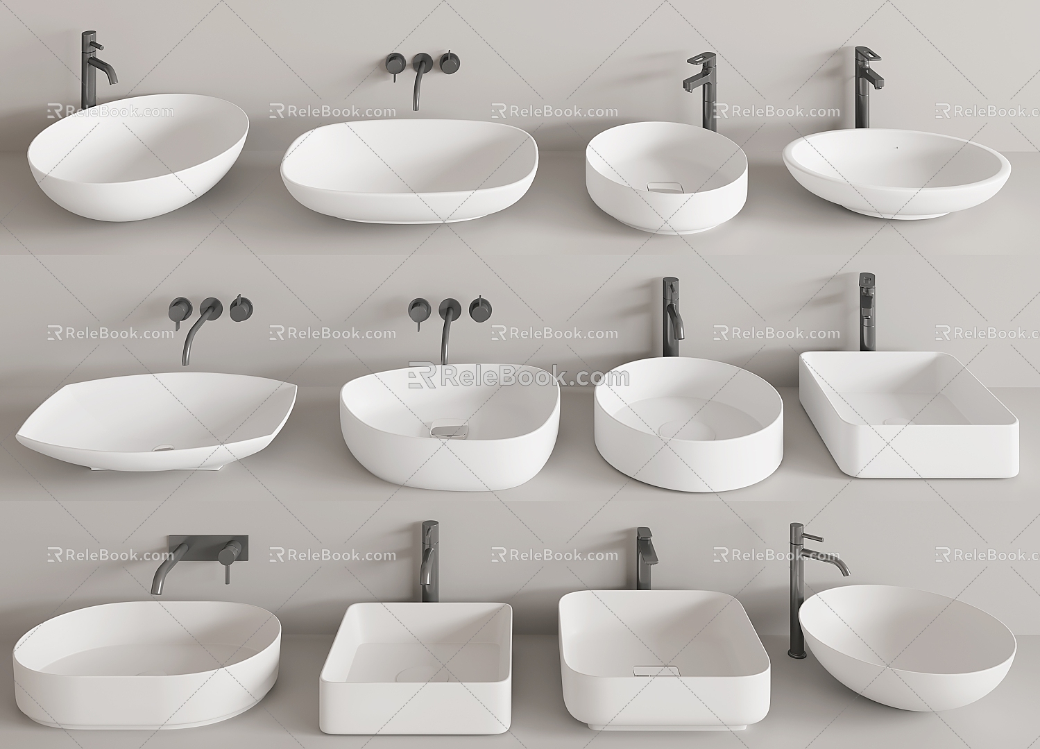 Modern wash basin counter basin wash basin 3d model