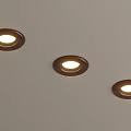 Recessed Ceiling Downlights With Wooden Trim And Warm Bright Illumination