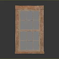 Casement Window With Orange Wooden Frame Grid Panes And Modern Design