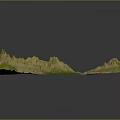 Detailed 3D Terrain Model Featuring Mountain Ranges And Lush Green Areas