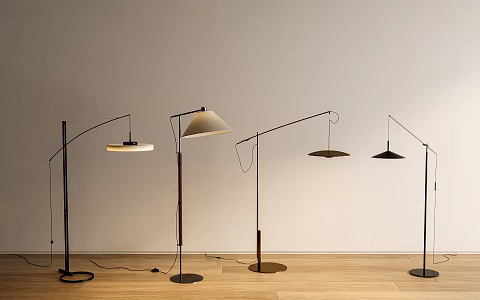 Modern Italian Light Luxury Floor Italian Fishing Lamp Metal Floor Lamp Fishing 3d model