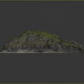 Natural Rocky Terrain Covered With Green Grass And Soil Rock Formation