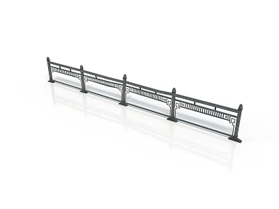 Sturdy Architectural Metal Railing Design For Building Exterior With Decorative Patterns 3d model