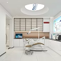 Hospital Outpatient Clinic 2F Interior With Department Signs And Landscaping