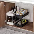 Bathroom Cabinet Organizer With Double Layer Storage For Towels And Toiletries