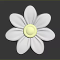 White Flower Shaped Wall Decor With Gold Center And Petal Design