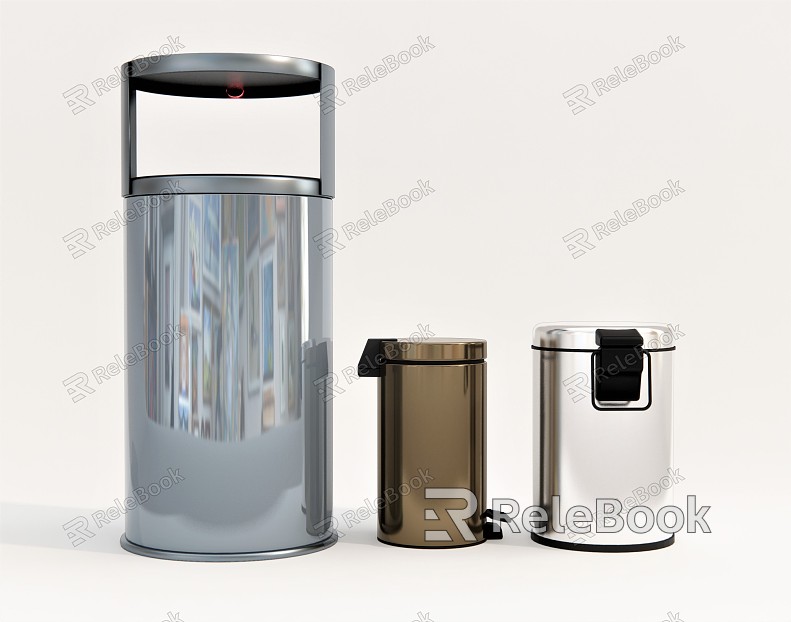 Modern trash can Household trash can Public trash can model