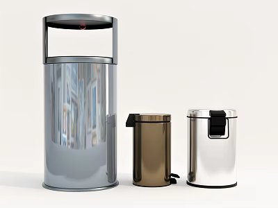Modern trash can Household trash can Public trash can 3d model