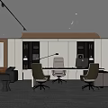 Modern Office Interior Design With Workstations Ergonomic Chairs Sofa And Bookshelves