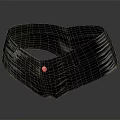 Black Textured Belt With Metal Buckle Folded Design Modern Fashion Accessory