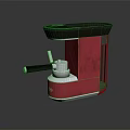 Modern Design Red And Black Kitchen Appliance With Black Handle And Silver Metal Parts