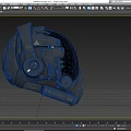 Futuristic Black Mechanical Helmet With Metallic Sleek Design And Visor Aesthetic