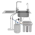 Stainless Steel Kitchen Sink With Faucet Drain Pipes And Water Filter System
