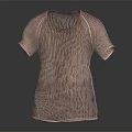 Pink Short Sleeve Knit Top With Striped Texture And Casual Design