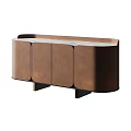 Modern Brown Leather Entryway Side Cabinet With Sleek Storage And Sturdy Black Legs