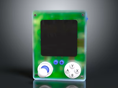 Green Handheld Entertainment Device With Screen ABXY Buttons And Portable Design 3d model