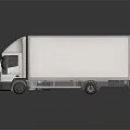 White Box Truck With Closed Cargo Container On Dark Background For Transportation 3d model