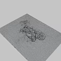 Wrecked Motorcycle With Scorched Parts And Broken Wheel On Zebra Crossing