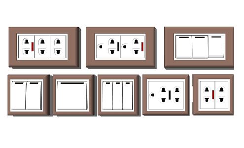 Modern switch socket combination 3d model