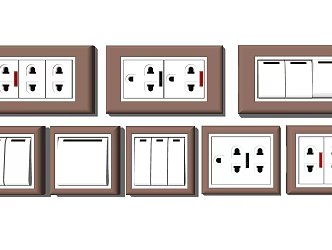 Modern switch socket combination 3d model
