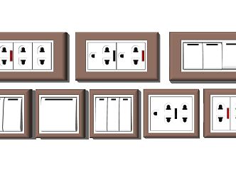 Modern switch socket combination 3d model